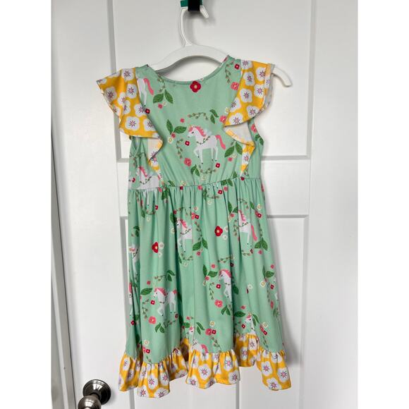 Millie Loves Lily Girls Unicorn Print Spring A-Line Dress Multicolor Size Small - Picture 4 of 9